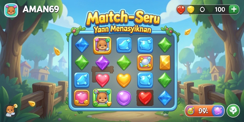 Tampilan gameplay seru di AMAN69 dengan elemen warna-warni.