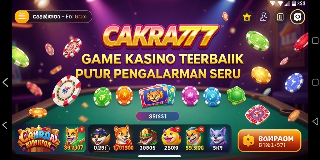 Tampilan screenshot CAKRA777 menampilkan gameplay seru dan menarik di dunia Kasino.