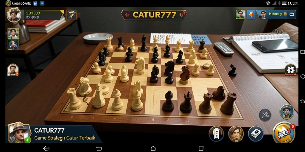 Screenshot menunjukkan gameplay seru dan strategi dalam CATUR777.
