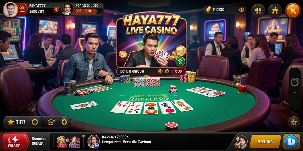 Tampilan gameplay Live Casino yang mendebarkan di HAYA777.