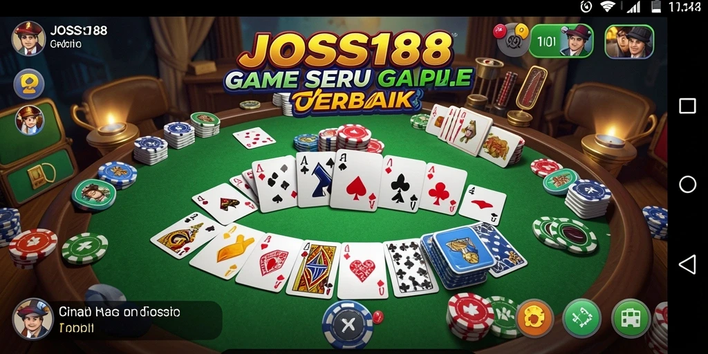 Tampilan gameplay seru JOSS188 dalam permainan Gaple.
