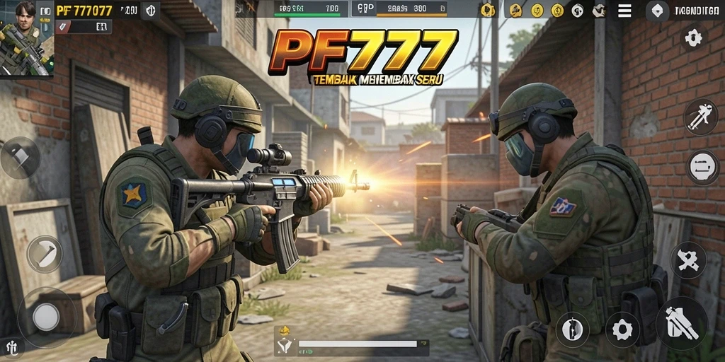 Screenshot gameplay PF777 yang menampilkan pertempuran seru di arena.