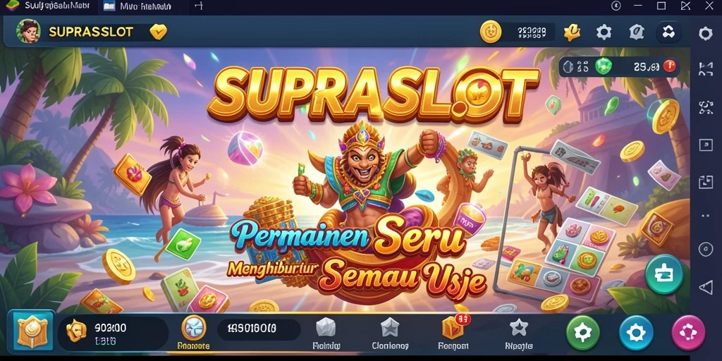 Screenshot utama SUPRASLOT menampilkan gameplay yang menyenangkan dan interaktif.