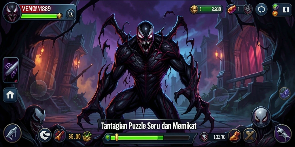 Tampilan gameplay VENOM889 dengan puzzle yang menantang.