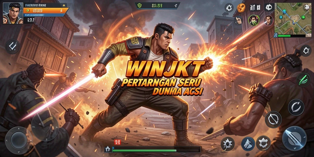 Tangkapan layar gameplay WINJKT yang penuh aksi dan seru.