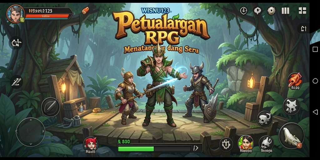 Screenshot utama menunjukkan pertarungan seru dalam WISNU123.